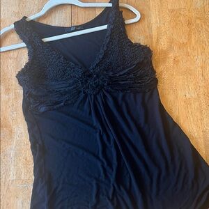 Chic Black Lace Women's Tank Top